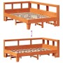 Cama con estantería sin colchón madera maciza marrón 135x190cm