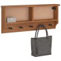 Perchero de pared SANDNES madera maciza de pino 87x12x35 cm