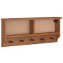 Perchero de pared SANDNES madera maciza de pino 87x12x35 cm