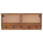 Perchero de pared SANDNES madera maciza de pino 87x12x35 cm