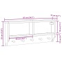 Perchero de pared SANDNES madera maciza de pino 87x12x35 cm