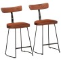 Taburetes de barra 2 uds madera maciza de mango 49x43x79 cm