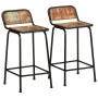 Taburetes de barra 2 uds 46x35,5x80 madera maciza reciclada
