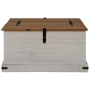 Baúl de almacenamiento HALDEN blanco 91x91x47 cm madera maciza