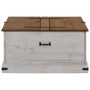 Baúl de almacenamiento HALDEN blanco 91x91x47 cm madera maciza