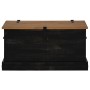 Baúl de almacenamiento HALDEN negro 91x48x47 cm madera maciza