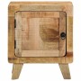 Mesita de noche de madera maciza de mango rugosa 40x32x46 cm