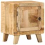 Mesita de noche de madera maciza de mango rugosa 40x32x46 cm