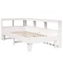 Cama con estantería sin colchón madera maciza blanco 90x200 cm