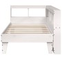 Cama con estantería sin colchón madera maciza blanco 90x200 cm