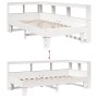 Cama con estantería sin colchón madera maciza blanco 90x200 cm