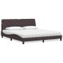 Cama con colchón de tela marrón oscuro 180x200 cm