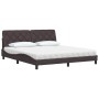 Cama con colchón de tela marrón oscuro 180x200 cm