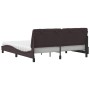 Cama con colchón de tela marrón oscuro 180x200 cm