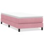 Cama box spring sin colchón rosa terciopelo 80x220 cm