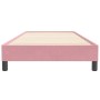 Cama box spring sin colchón rosa terciopelo 80x220 cm