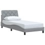 Estructura de cama sin colchón tela gris claro 80x200 cm