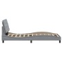 Estructura de cama sin colchón tela gris claro 80x200 cm