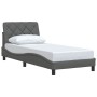 Estructura de cama sin colchón tela gris oscuro 90x190 cm