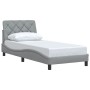 Estructura de cama sin colchón tela gris claro 90x200 cm