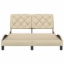 Cama sin colchón tela color crema 140x190 cm