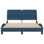 Cama sin colchón tela azul 140x190 cm