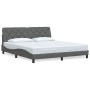 Cama sin colchón de tela gris oscuro 180x200 cm