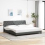 Cama sin colchón tela gris oscuro 200x200 cm