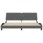 Cama sin colchón tela gris oscuro 200x200 cm