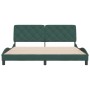 Estructura cama sin colchón terciopelo verde oscuro 180x200 cm