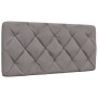 Estructura cama con LED sin colchón tela gris taupe 100x200 cm