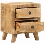 Mesita de noche de madera maciza de mango rugosa 40x32x46 cm