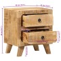 Mesita de noche de madera maciza de mango rugosa 40x32x46 cm