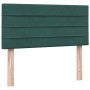 Cama box spring con colchón terciopelo verde oscuro 80x220 cm