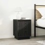 Mesillas de noche con luces LED 2 uds negro 38x34x50 cm