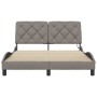 Estructura de cama con LED sin colchón tela taupe 140x200 cm
