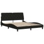 Estructura de cama con LED sin colchón tela negro 160x200 cm