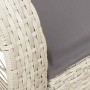Silla mecedora de jardín con cojines ratán sintético gris claro