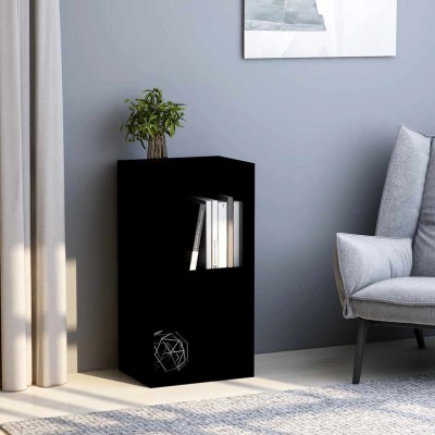 Estantería de 2 niveles madera contrachapada negro 40x30x76,5cm