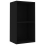 Estantería de 2 niveles madera contrachapada negro 40x30x76,5cm