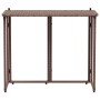 Mesa de jardín plegable marrón 90x51x75 cm ratán sintético