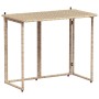 Mesa de jardín plegable ratán sintético beige 90x51x75 cm