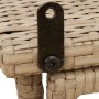 Mesa de jardín plegable ratán sintético beige 90x51x75 cm