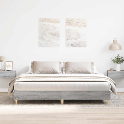 Estructura de cama sin colchón gris Sonoma 160x200 cm