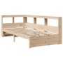 Cama con estantería sin colchón madera maciza de pino 100x200cm