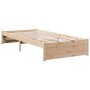 Cama con estantería sin colchón madera maciza de pino 100x200cm
