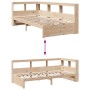 Cama con estantería sin colchón madera maciza de pino 100x200cm