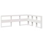 Cama con estantería sin colchón madera maciza blanca 140x190 cm