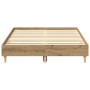 Estructura de cama sin colchón roble artesanal 135x190cm madera