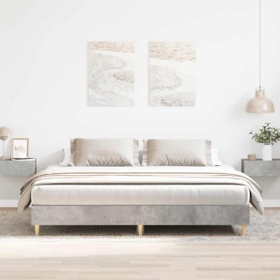 Estructura de cama sin colchón gris hormigón 200x200 cm